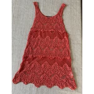 MAXINNE MODE Tunic dress. Crochet Knit Beautiful dutch orange color S/M
